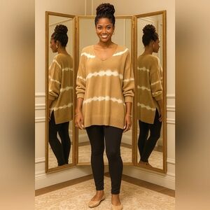 Casual Boho 3XL Cozy Soft Stretch Knit Cotton Pullover Festival Tunic Sweater